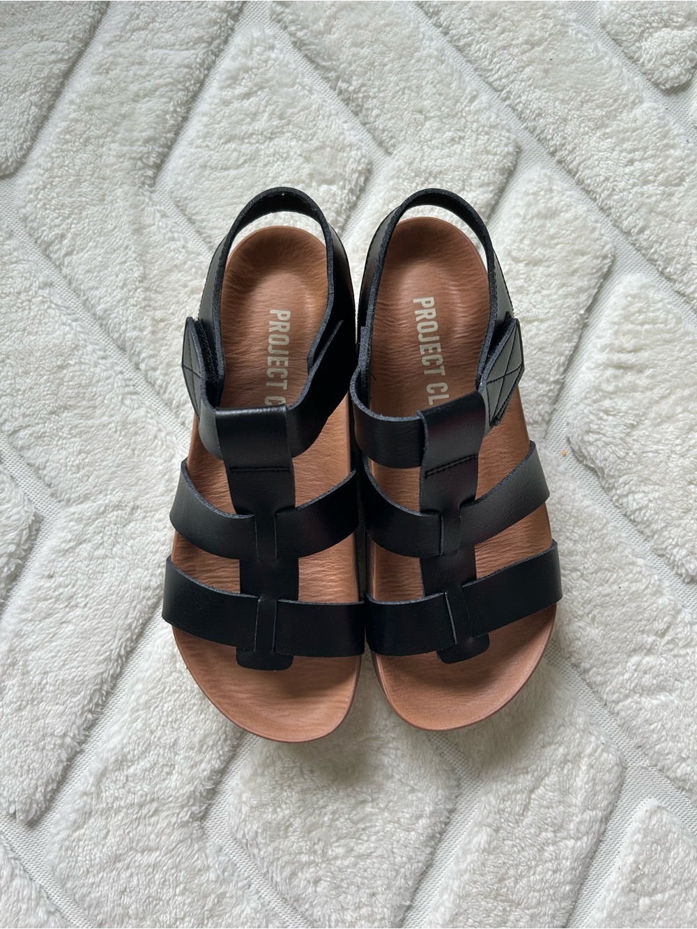 PROJECT CLOUD Barcelona Platform Sandals in Black